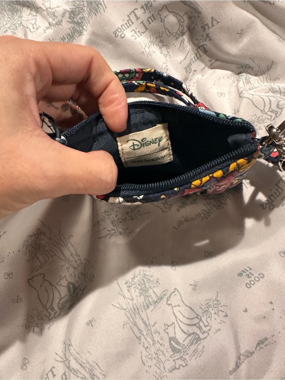 Vera Bradley x Disney Navy Floral Mini Wristlet Key Pouch - Picture 5 of 8